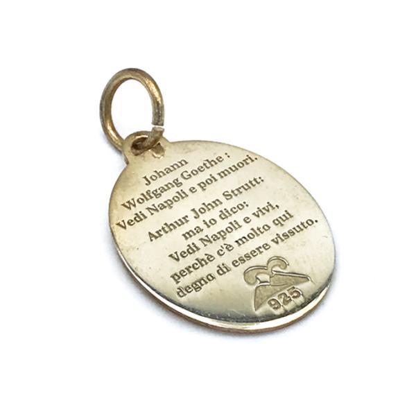 CIONDOLO PENDENTE CHARM MASCHIO ANGIOINO NAPOLI ARGENTO 925