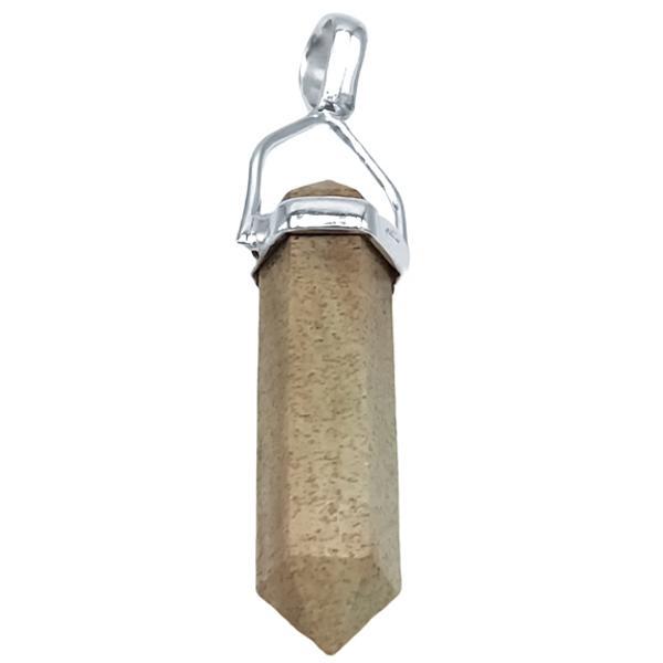 CIONDOLO PENDENTE UNISEX LASER BITERMINATO PIETRA PAESINA ARGENTO 925