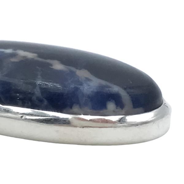 CIONDOLO MINIMAL PENDENTE OVALE SODALITE ARGENTO 925