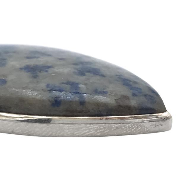 CIONDOLO MINIMAL PENDENTE ELLITTICO SODALITE ARGENTO 925 