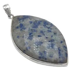 CIONDOLO MINIMAL PENDENTE ELLITTICO SODALITE ARGENTO 925 