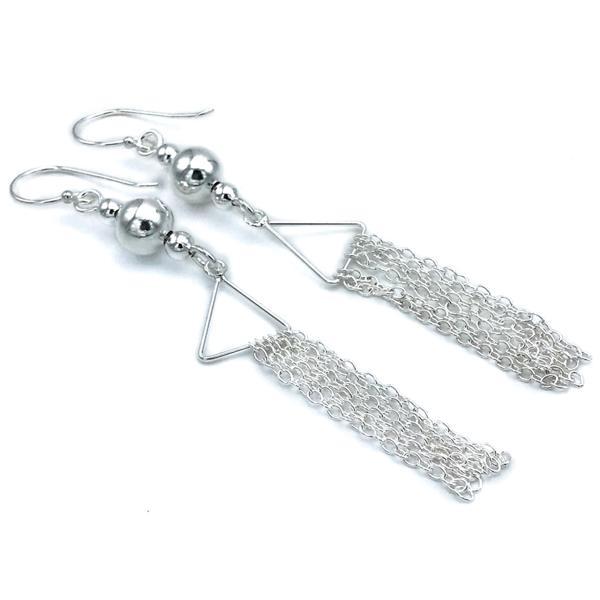 ORECCHINI FASHION GEOMETRIC PENDENTI SFERE CATENE ARGENTO 925