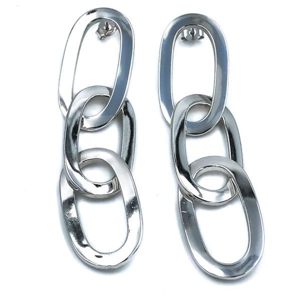 ORECCHINI CIRCLE PENDENTI OVALI CATENA ARGENTO 925 