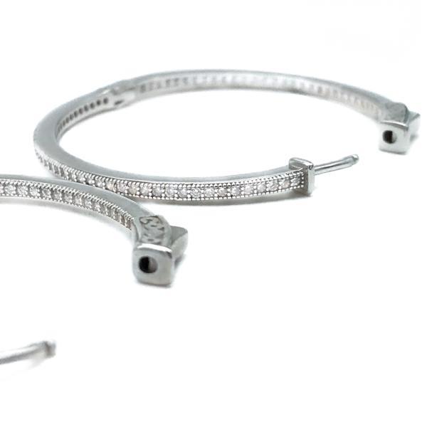 ORECCHINI CERCHIO SQUADRATO ZIRCONI ARGENTO 925