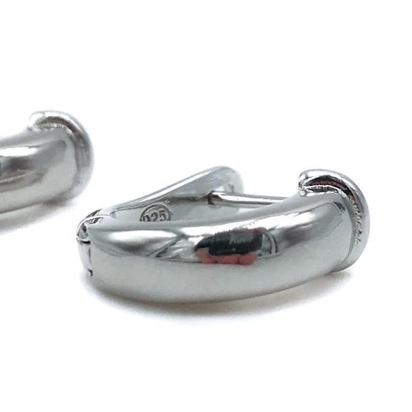 ORECCHINI ALL IN ONE COMPONIBILI SEMICIRCOLARI PROFILO BOMBATO ZIRCONI ARGENTO 925 