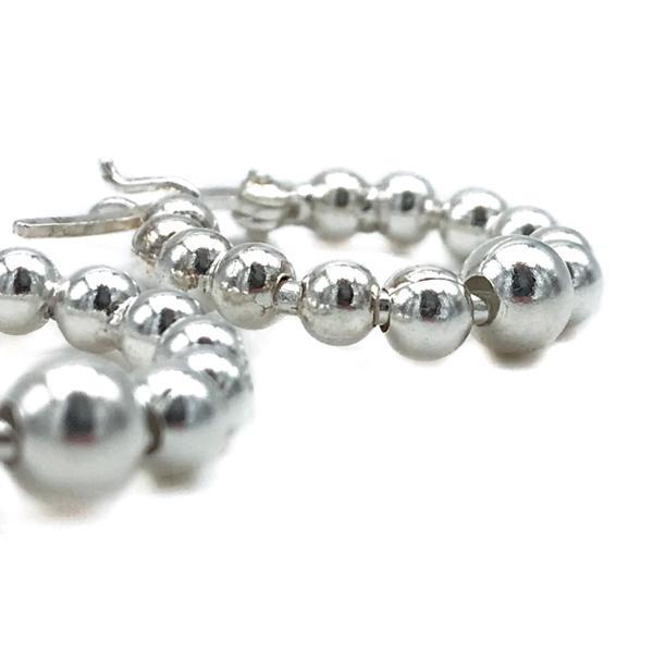 ORECCHINI CERCHIO SFERE PASSANTI ARGENTO 925 VARIE DIMENSIONI