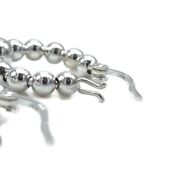 ORECCHINI CERCHIO SFERE PASSANTI ARGENTO 925 VARIE DIMENSIONI