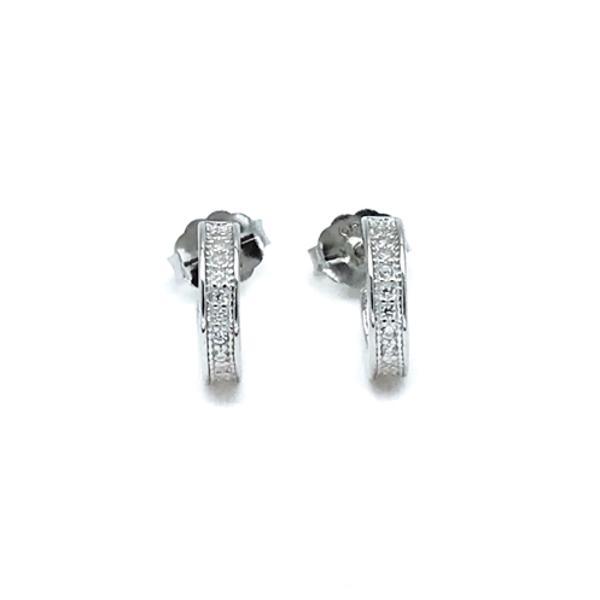 ORECCHINI CERCHIO ZIRCONI ARGENTO 925 VARIE DIMENSIONI