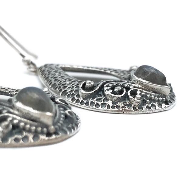 ORECCHINI PENDENTI GOCCIA  LABRADORITE ARGENTO 925