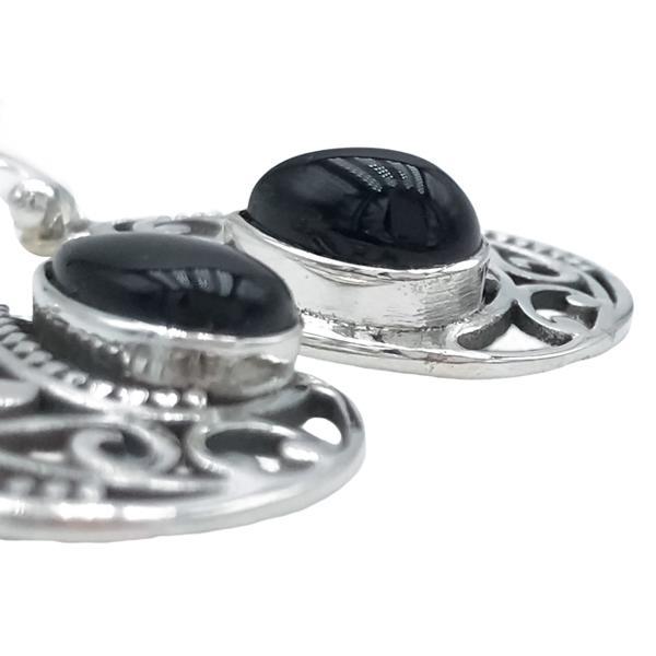 ORECCHINI PENDENTI TRAFORATI GOCCIA ONICE ARGENTO 925