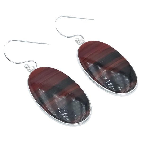 ORECCHINI MINIMAL CHIC PENDENTI OVALI OCCHIO DI BUE ARGENTO 925