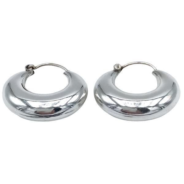 ORECCHINI ETNICO CHIC CERCHIO BOMBATI SAGOMATI ARGENTO 925