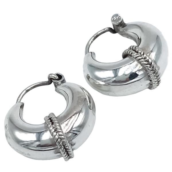 ORECCHINI ROCK CHIC MINI CERCHIO BOMBATI  MODANATURA  ARGENTO 925