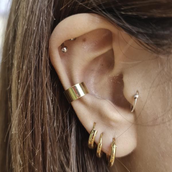 EAR CUFF MONO ORECCHINO FASCIA PIATTA ARGENTO 925