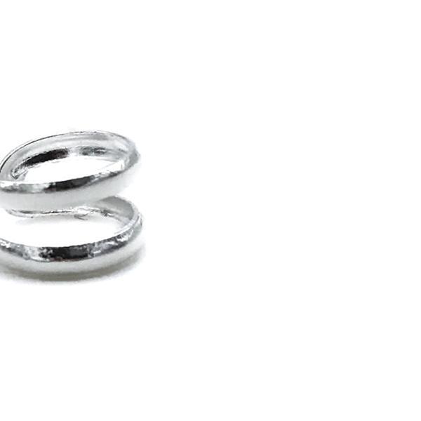 EAR CUFF MONO ORECCHINO DOPPIA FASCIA BOMBATA ARGENTO 925