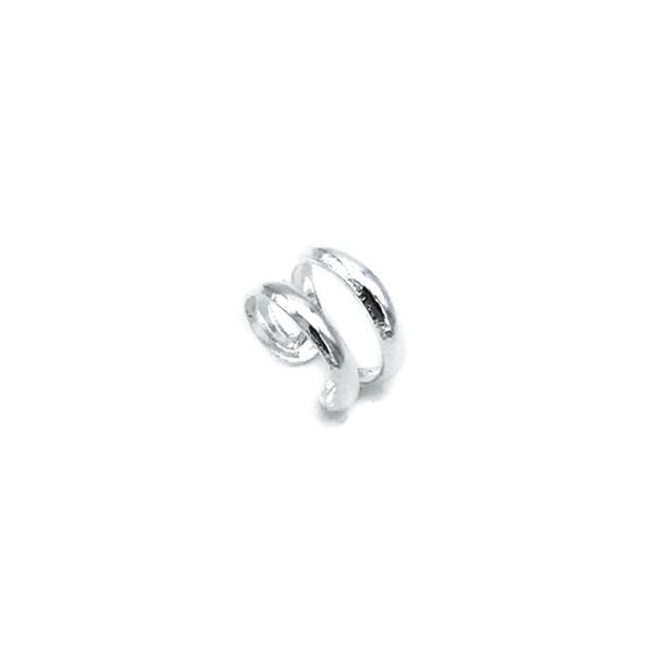 EAR CUFF MONO ORECCHINO DOPPIA FASCIA BOMBATA ARGENTO 925