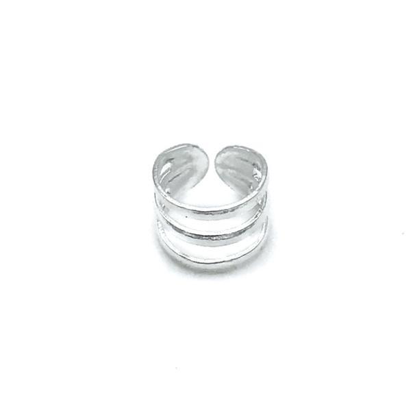 EAR CUFF MONO ORECCHINO TRIPLA FASCIA BOMBATA ARGENTO 925