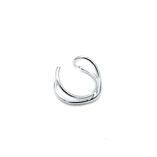 EAR CUFF MONO ORECCHINO FILI TUBOLARI INCROCIATI ARGENTO 925