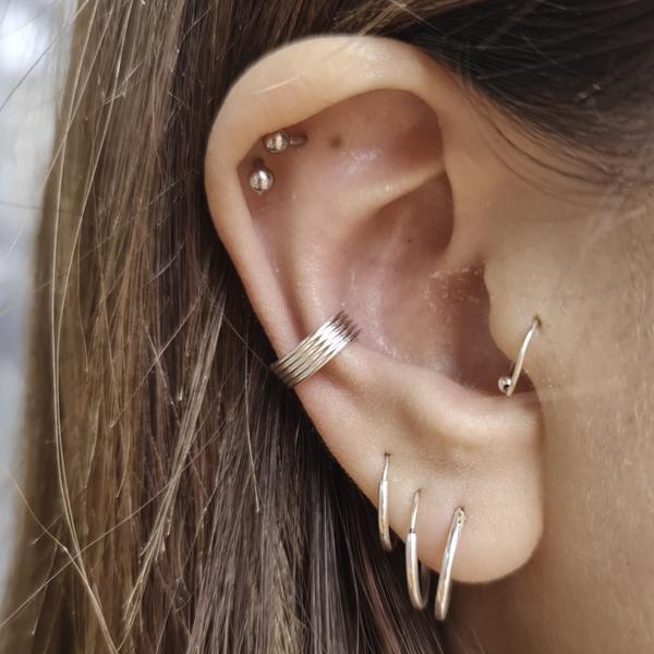 EAR CUFF MONO ORECCHINO FASCIA ARGENTO 925
