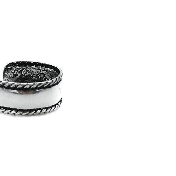EAR CUFF MONO ORECCHINO FASCIA MODANATURA CORDA ARGENTO 925