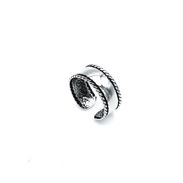 EAR CUFF MONO ORECCHINO FASCIA MODANATURA CORDA ARGENTO 925