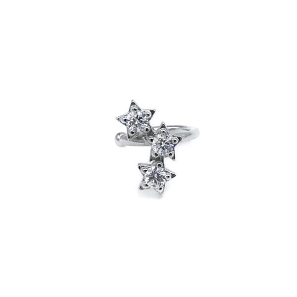 EAR CUFF STAR MONO ORECCHINO STELLE ZIRCONI ARGENTO 925