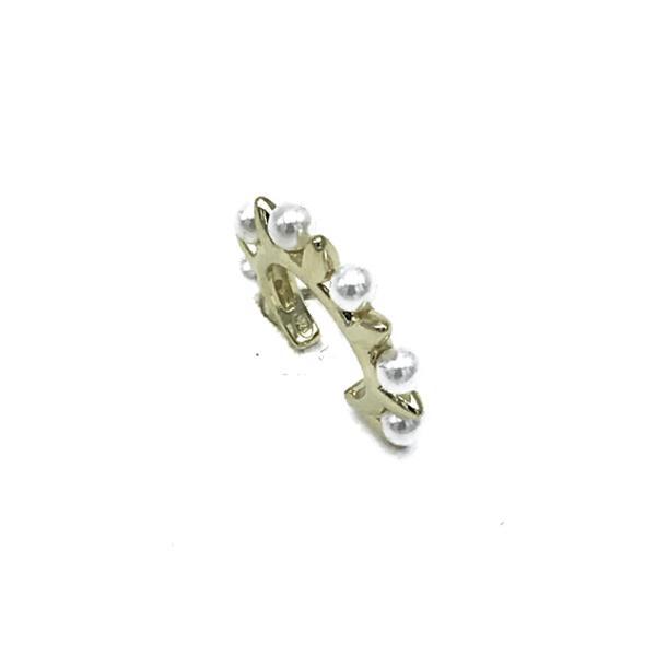EAR CUFF FASHION PUNK  MONO ORECCHINO PERLINE ARGENTO 925