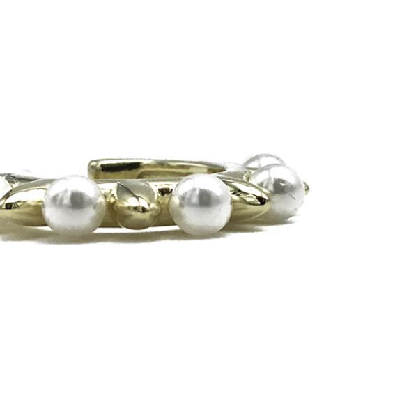 EAR CUFF FASHION PUNK  MONO ORECCHINO PERLINE ARGENTO 925