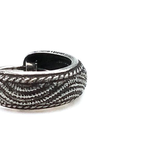 MONO ORECCHINO WAVE CERCHIO PUNTINATO ARGENTO 925