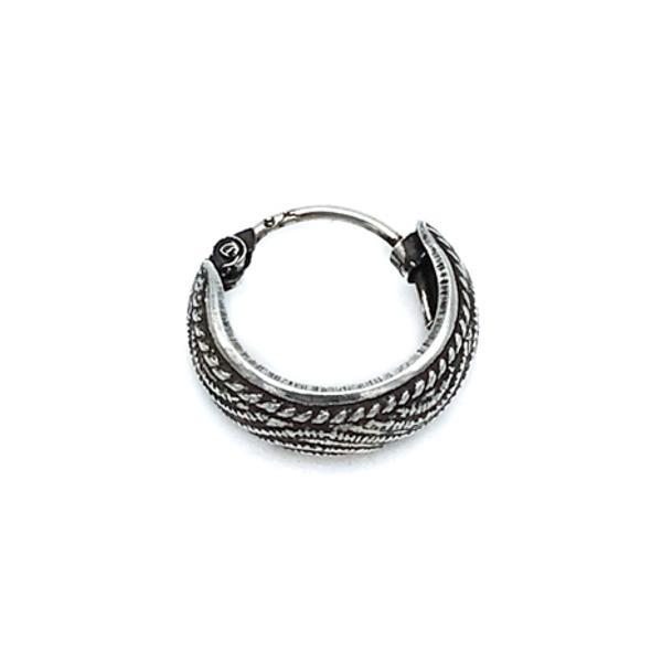 MONO ORECCHINO WAVE CERCHIO PUNTINATO ARGENTO 925