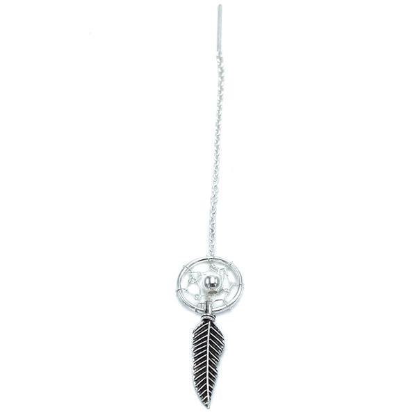 MONO ORECCHINO DREAMCATCHER PENDENTE CATENA FORZATINA ACCHIAPPASOGNI ARGENTO 925