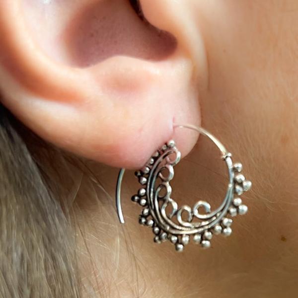 MONO ORECCHINO ETHNIC SPIRALE MODANATURA ARGENTO 925