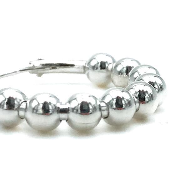 MONO ORECCHINO CERCHIO NOVE SFERE ARGENTO 925