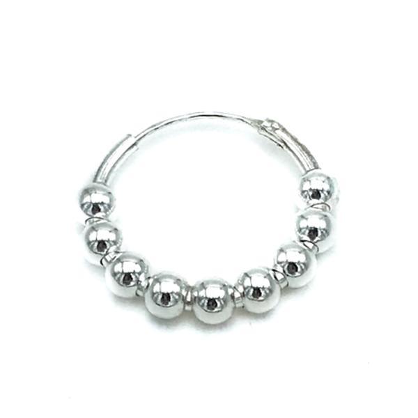 MONO ORECCHINO CERCHIO NOVE SFERE ARGENTO 925