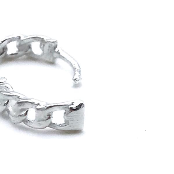 MONO ORECCHINO FASHION A CERCHIO CATENA GRUMETTA ARGENTO 925