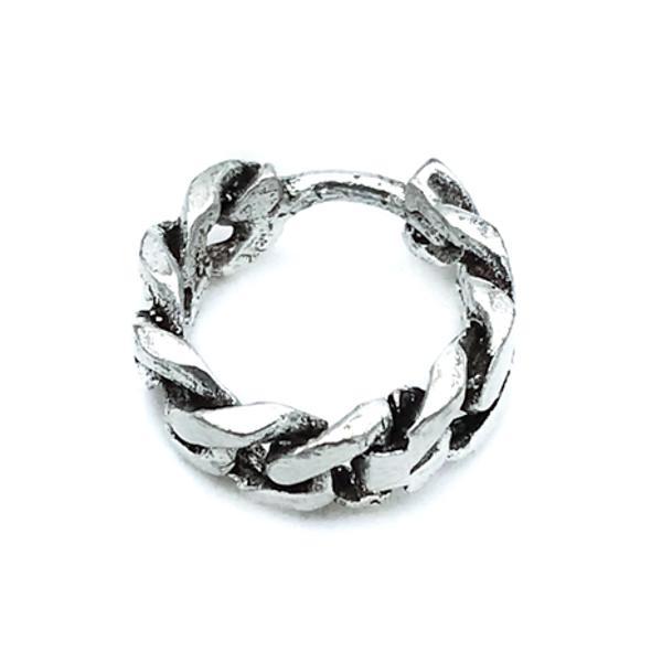 MONO ORECCHINO FASHION CERCHIO CATENA GRUMETTA ARGENTO 925