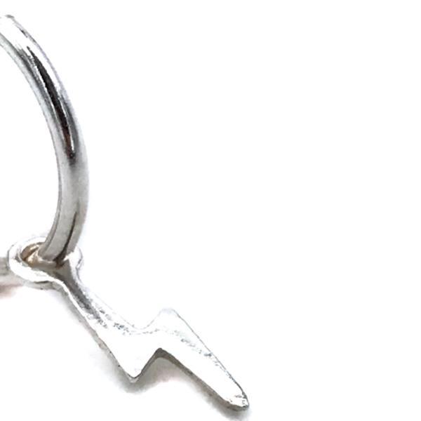 MONO ORECCHINO LIGHTNING CERCHIO CHARM FULMINE ARGENTO 925