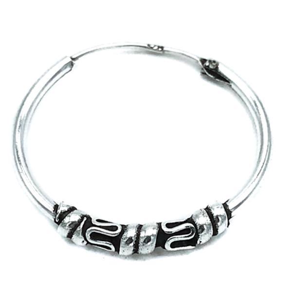 MONO ORECCHINO ETHNIC CERCHIO MODANATURA NASTRO ARGENTO 925