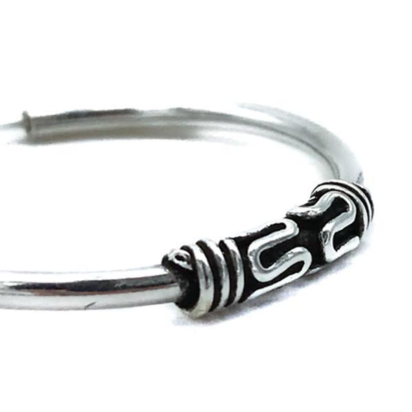 MONO ORECCHINO ETHNIC CERCHIO MODANATURA SPIRALI ARGENTO 925