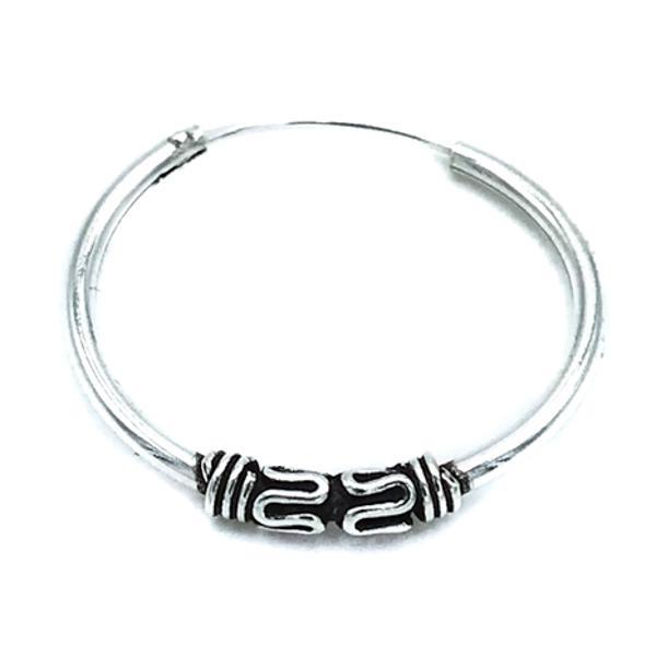 MONO ORECCHINO ETHNIC CERCHIO MODANATURA SPIRALI ARGENTO 925