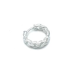 MONO ORECCHINO CERCHIO CATENA GRUMETTA ARGENTO 925
