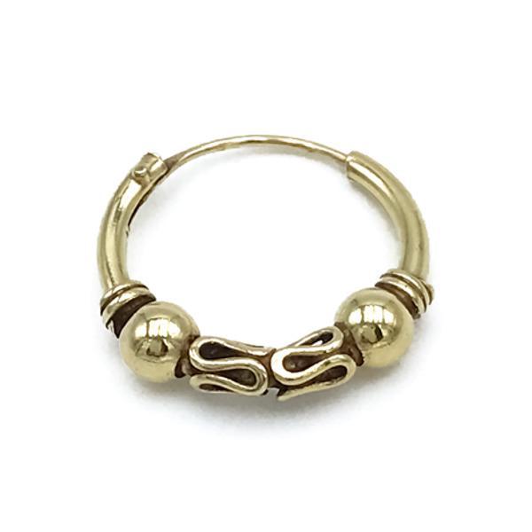 MONO ORECCHINO ETNICO CERCHIO BOMBATO SFERE UNISEX ARGENTO 925  DORATO 