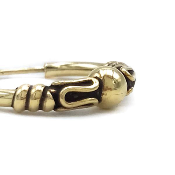 MONO ORECCHINO ETNICO CERCHIO BOMBATO SFERA CENTRALE UNISEX ARGENTO 925 DORATO 