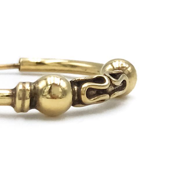 MONO ORECCHINO ETNICO CERCHIO BOMBATO SFERE UNISEX ARGENTO 925 DORATO