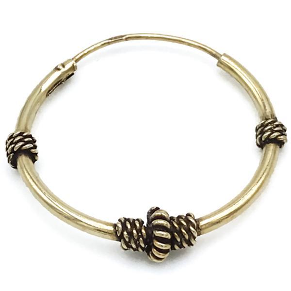 MONO ORECCHINO ETNICO CERCHIO BOMBATO MODANATURA UNISEX ARGENTO 925  DORATO
