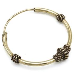 MONO ORECCHINO ETNICO CERCHIO BOMBATO MODANATURA UNISEX ARGENTO 925  DORATO