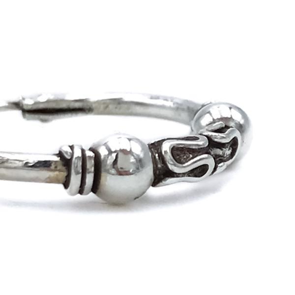 MONO ORECCHINO ETNICO CERCHIO BOMBATO SFERE UNISEX ARGENTO 925