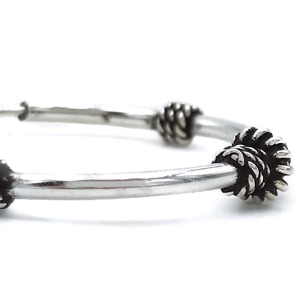 MONO ORECCHINO ETNICO CERCHIO BOMBATO MODANATURA UNISEX ARGENTO 925