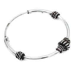 MONO ORECCHINO ETNICO CERCHIO BOMBATO MODANATURA UNISEX ARGENTO 925