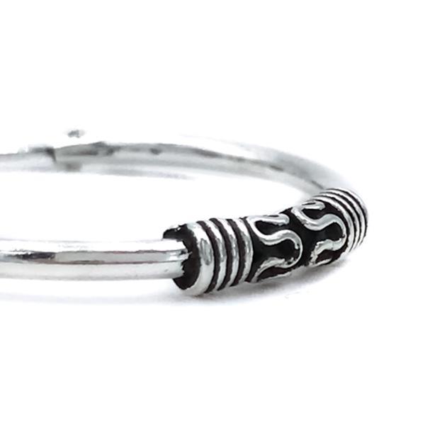 MONO ORECCHINO ETNICO CERCHIO BOMBATO MODANATURA UNISEX ARGENTO 925